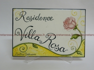 cod.art: bb35 - Mattonella in ceramica cm 20x30 con decoro e scritte personalizzate in base alla richiesta del cliente . 